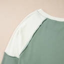  Soft Moss Colorblock Lounge Top