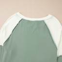  Soft Moss Colorblock Lounge Top