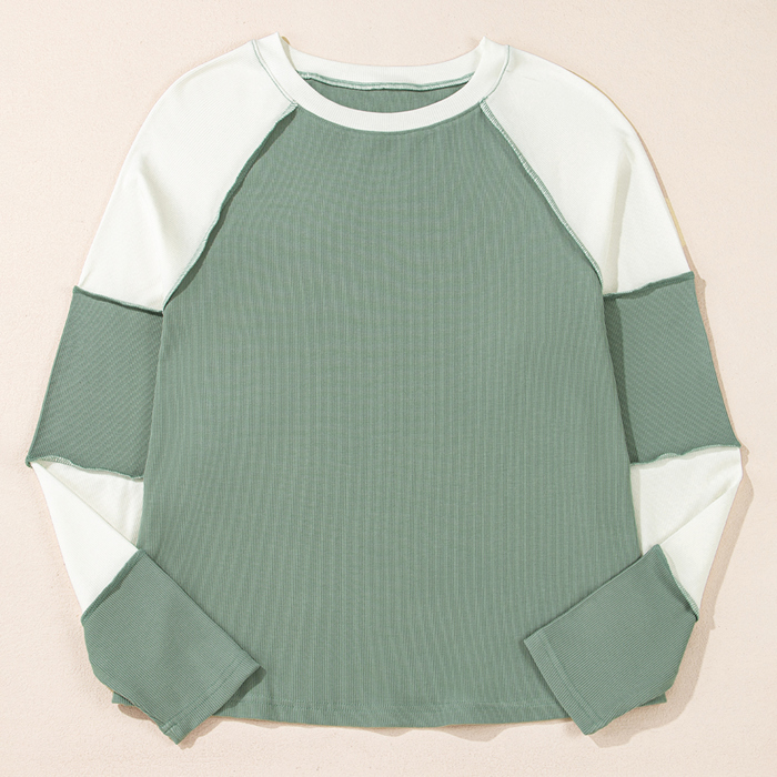 Soft Moss Colorblock Lounge Top