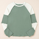  Soft Moss Colorblock Lounge Top