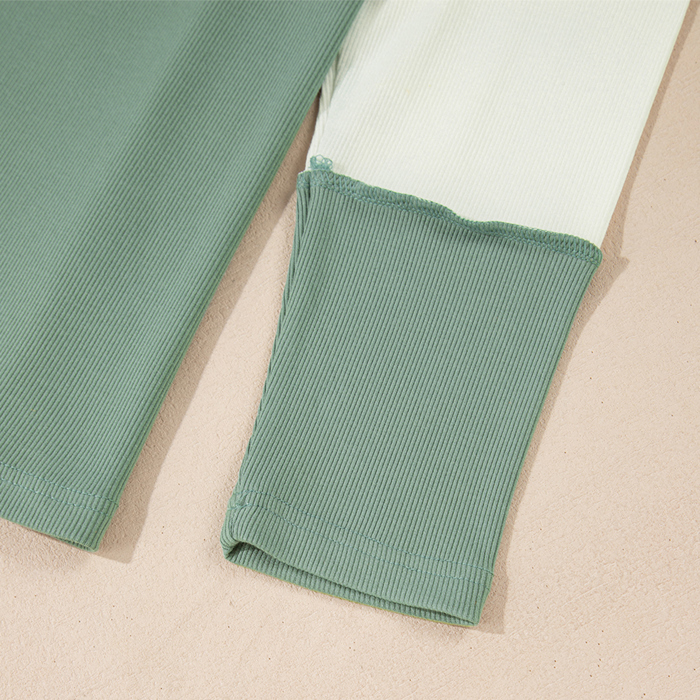 Soft Moss Colorblock Lounge Top