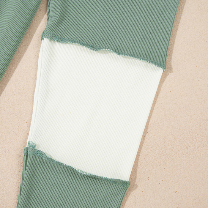 Soft Moss Colorblock Lounge Top