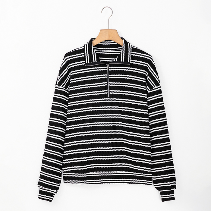 Midnight Stripe Half-Zip Pullover
