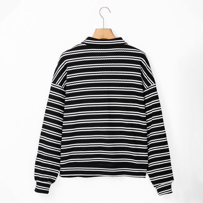 Midnight Stripe Half-Zip Pullover