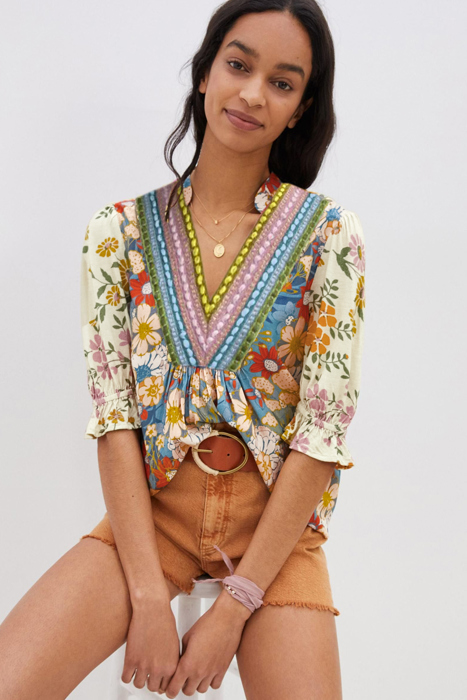 Meadow Embroidered Peasant Blouse