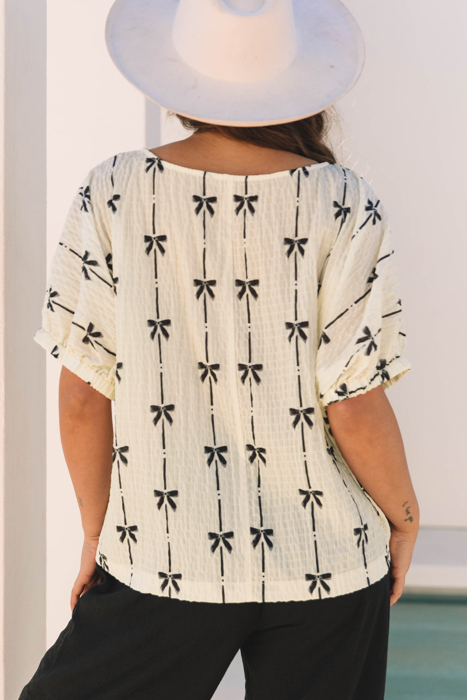 Bow Bliss Crinkle Top