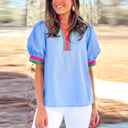  Sky Pop Puff Blouse