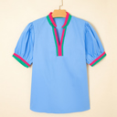  Sky Pop Puff Blouse