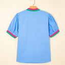 Sky Pop Puff Blouse