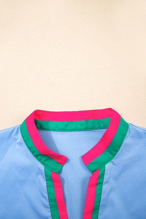 Sky Pop Puff Blouse