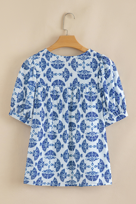 Azure Medallion Tassel Top