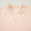  Blush Pearl Ribbon-Sleeve Blouse