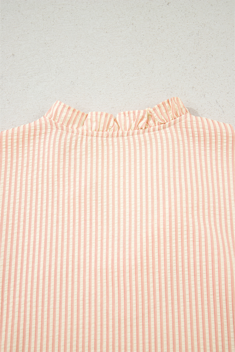 Blush Pearl Ribbon-Sleeve Blouse