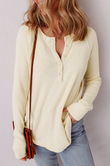 Buttercream Henley Top