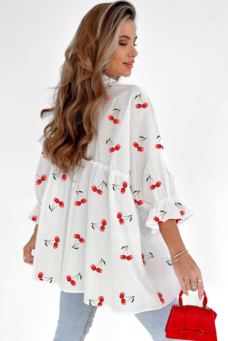 Cherry Whisper Babydoll Blouse