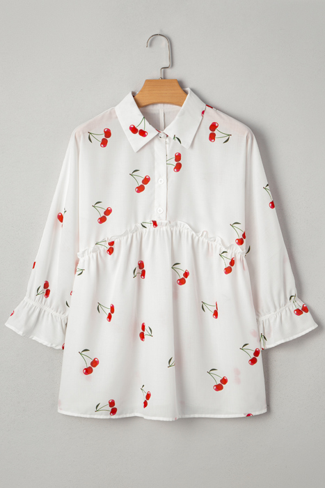 Cherry Whisper Babydoll Blouse