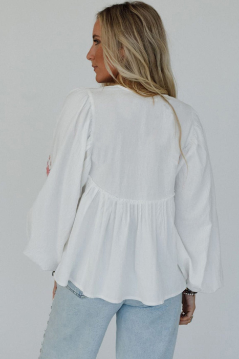 Wildflower Whimsy Peasant Top
