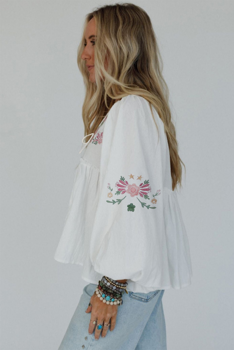 Wildflower Whimsy Peasant Top