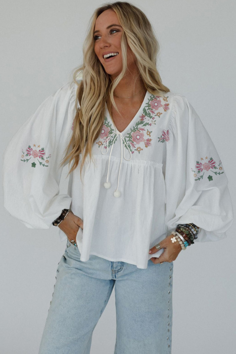 Wildflower Whimsy Peasant Top