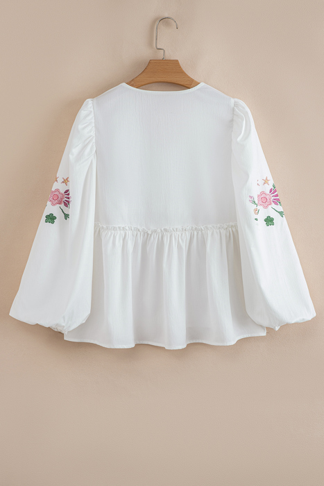 Wildflower Whimsy Peasant Top