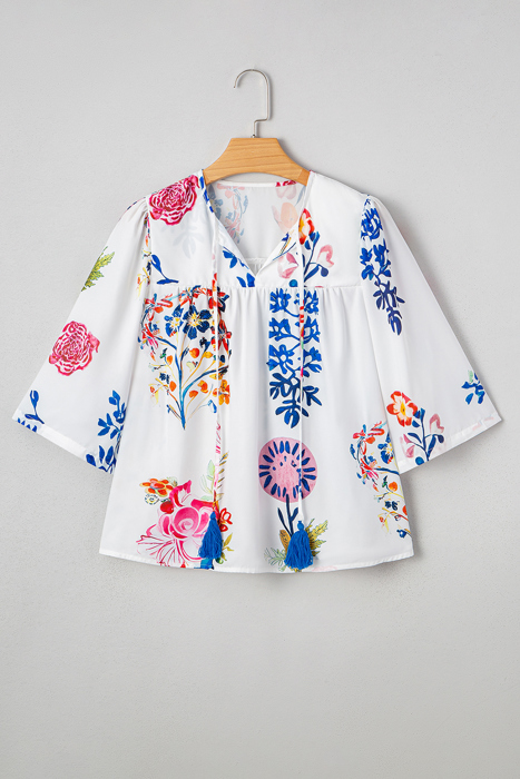 Bohemian Blossom Tassel Blouse