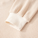  Cream Waffle Hooded Pullover