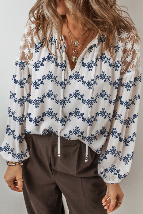 Midnight Bloom Embroidered Blouse
