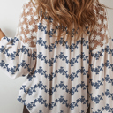  Midnight Bloom Embroidered Blouse