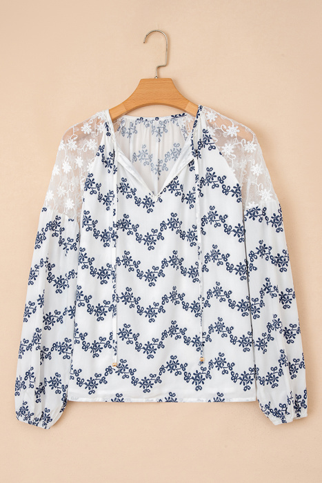 Midnight Bloom Embroidered Blouse