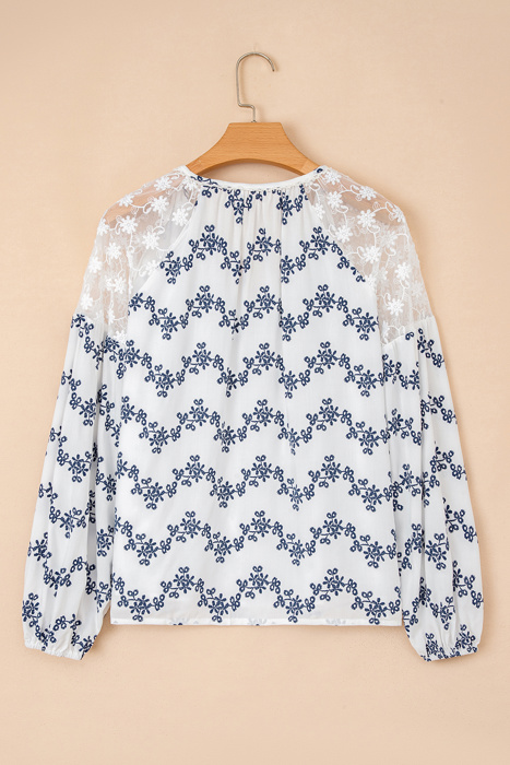 Midnight Bloom Embroidered Blouse