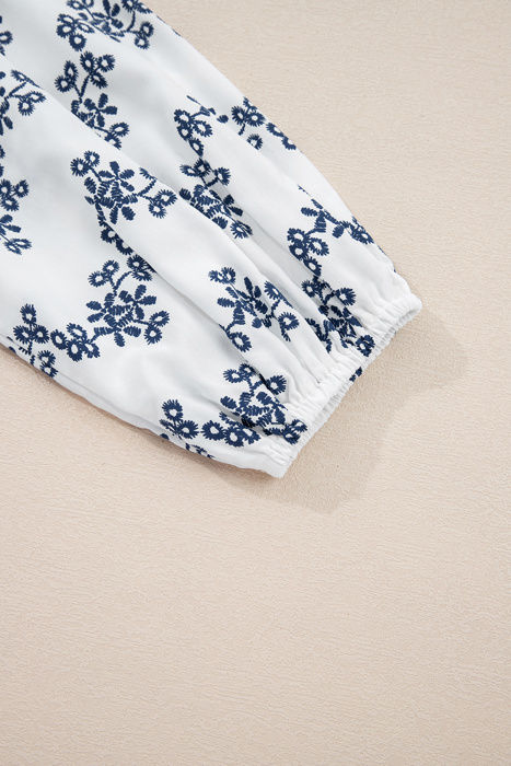 Midnight Bloom Embroidered Blouse