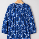  Cobalt Leaf Whisper Blouse