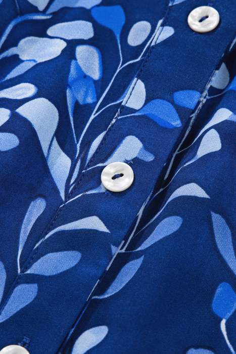 Cobalt Leaf Whisper Blouse