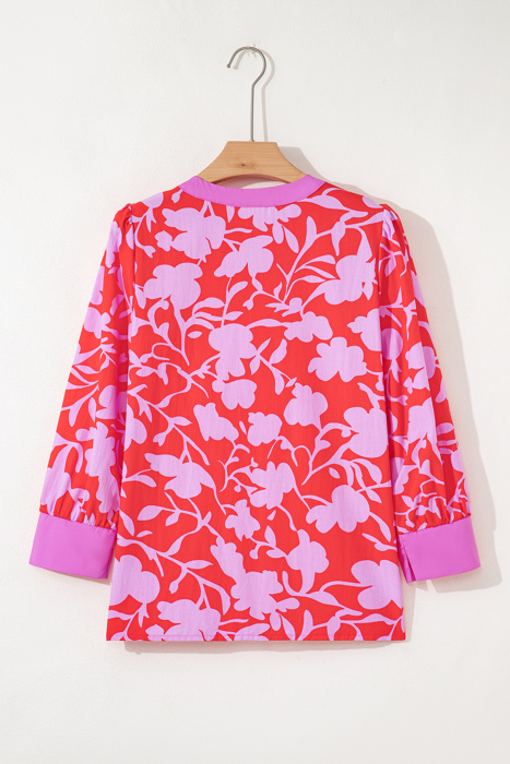 Coral Peony Whisper Blouse