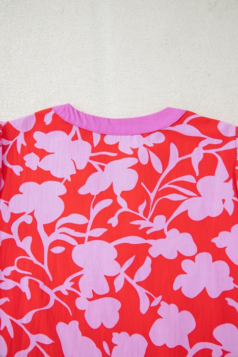 Coral Peony Whisper Blouse