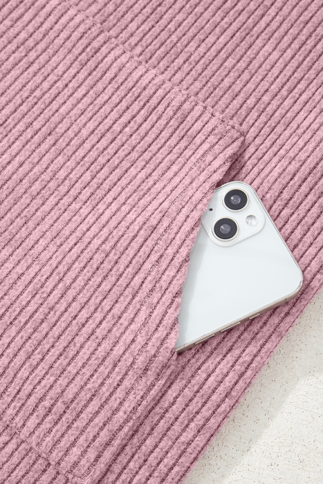 Misty Pink Knit Henley