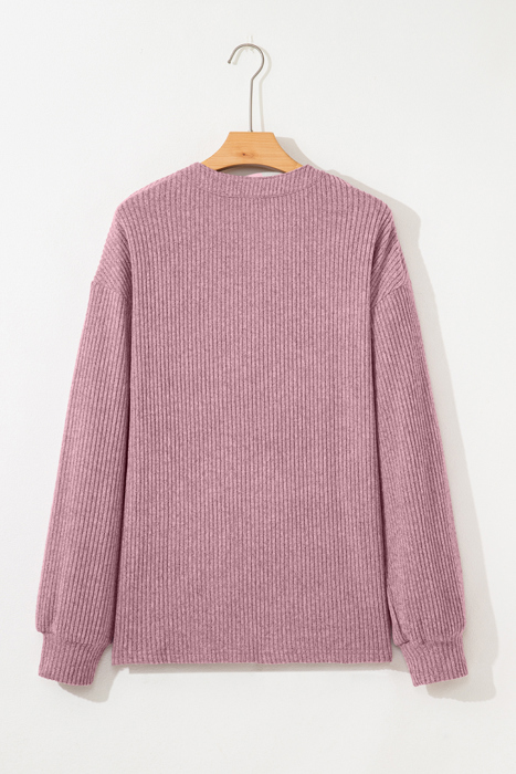 Misty Pink Knit Henley