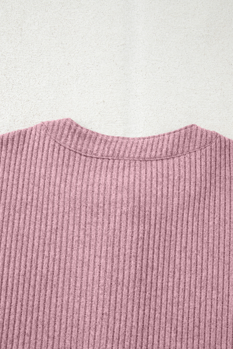 Misty Pink Knit Henley