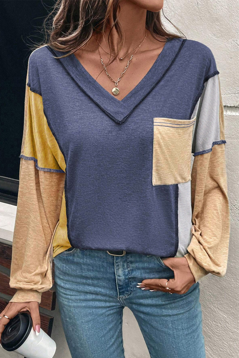 Golden Horizon Patchwork Top