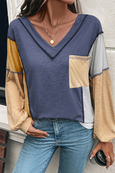 Golden Horizon Patchwork Top