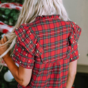  Festive Pearl Tartan Blouse