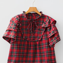  Festive Pearl Tartan Blouse