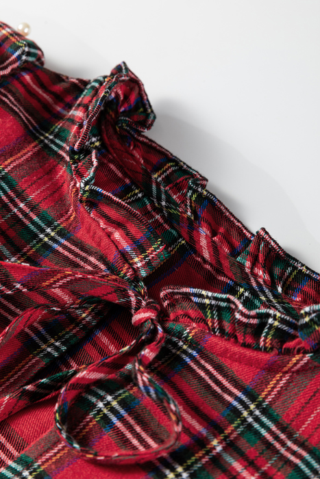 Festive Pearl Tartan Blouse
