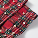  Festive Pearl Tartan Blouse