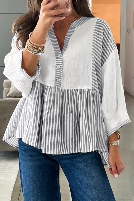 Harbor Light Striped Peplum Blouse