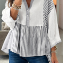  Harbor Light Striped Peplum Blouse