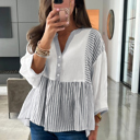  Harbor Light Striped Peplum Blouse