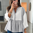  Harbor Light Striped Peplum Blouse