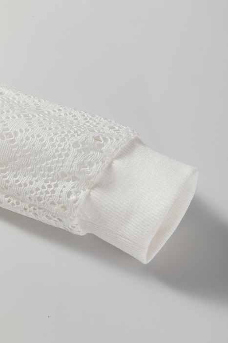 Coffee & Contrast Lace Sweater