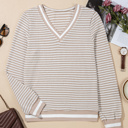  Soft Horizon Striped V-Neck Pullover